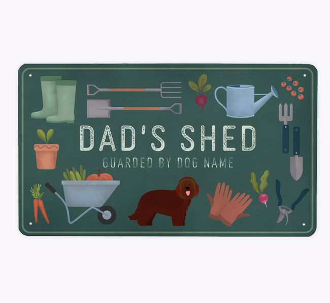 Dad's Shed: Personalised {breedFullName} Metal Garden Sign